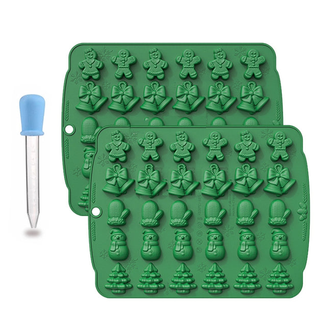 Christmas Supplies Drop Glue Mold Cake Barbecue Baking Tool, Green, Red, Chocolate - DealBuddy