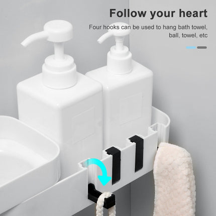 2 PCS Bathroom Accessories Shower Shelf Seamless Rotating Tripod Seamlessly Fixtures Storage Rack Kitchen Tripod