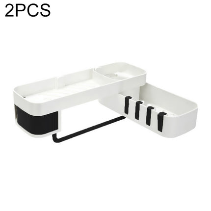 2 PCS Bathroom Accessories Shower Shelf Seamless Rotating Tripod Seamlessly Fixtures Storage Rack Kitchen Tripod