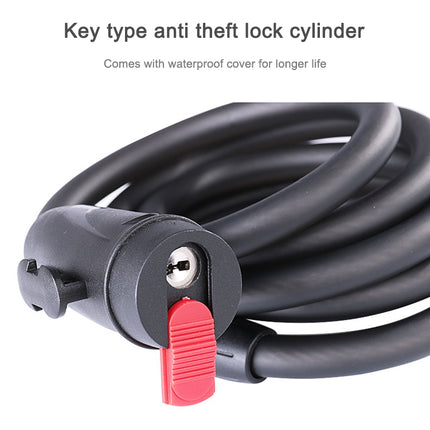 WHEEL UP Bicycle Lock Anti-theft Mountain Bike Password Lock Steel Cable Lock Bicycle Riding Accessories Universal, Key type