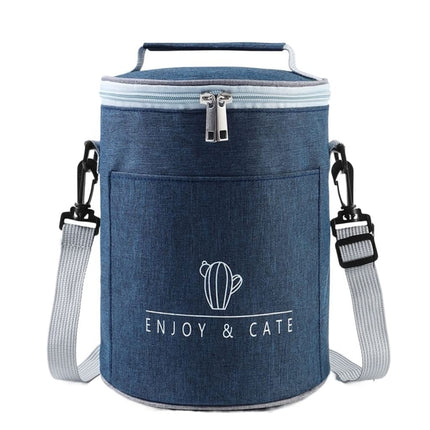 Round Lunch Bag Insulated Lunch Box Foldable & Portable Lunch Tote - DealBuddy