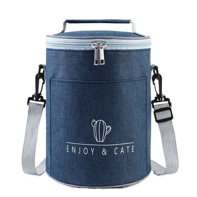 Round Lunch Bag Insulated Lunch Box Foldable & Portable Lunch Tote - DealBuddy