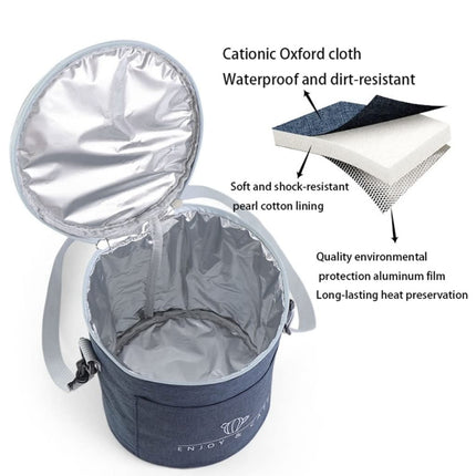 Round Lunch Bag Insulated Lunch Box Foldable & Portable Lunch Tote - DealBuddy