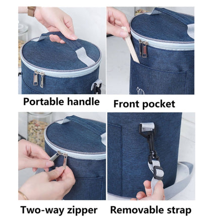 Round Lunch Bag Insulated Lunch Box Foldable & Portable Lunch Tote - DealBuddy