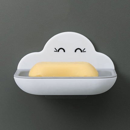 Cloud Soap Box Toilet Creative Wall-mounted Bathroom Toilet Free Punch Double-layer Drain Rack