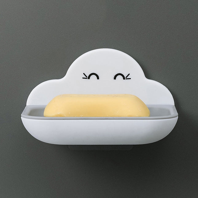 Cloud Soap Box Toilet Creative Wall-mounted Bathroom Toilet Free Punch Double-layer Drain Rack