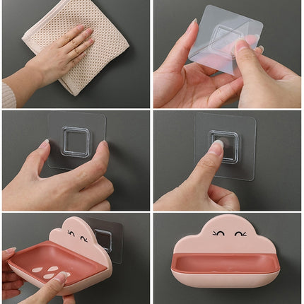 Cloud Soap Box Toilet Creative Wall-mounted Bathroom Toilet Free Punch Double-layer Drain Rack