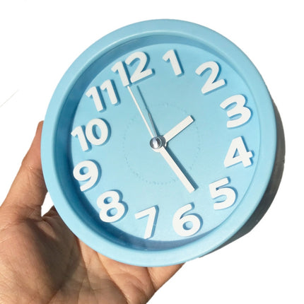 Round 12cm Candy Color Stereo Digital Silent Alarm Clock Children Student Alarm Clock