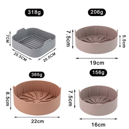 Air Fryer Silicone Grill Pan Accessories, Square 20.5 cm, Round 19 cm, Round 22 cm, Round 16 cm - DealBuddy