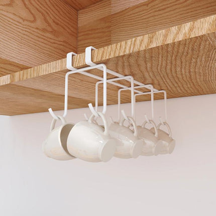 Hanging Nail-free Partition Cup Holder Creative Kitchen Supplies Storage Rack