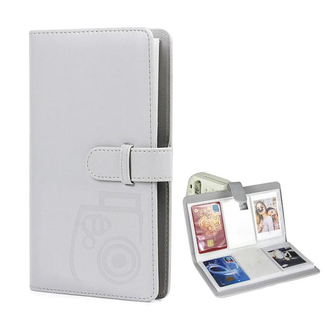 3-Inch Photo Album Holds 96 Photos PU Leather Large Capacity Storage Case with Multi-Pocket Pages