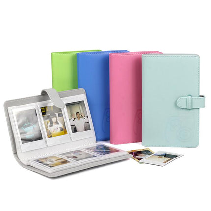 3-Inch Photo Album Holds 96 Photos PU Leather Large Capacity Storage Case with Multi-Pocket Pages
