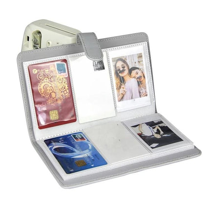 3-Inch Photo Album Holds 96 Photos PU Leather Large Capacity Storage Case with Multi-Pocket Pages