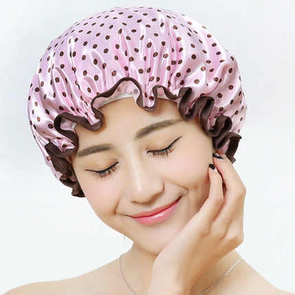 Thick Waterproof Bath Hat Double Layer Shower Hair Cover Women Supplies Shower Caps, Size:28cm