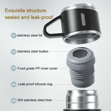 500ml 304 Stainless Steel Thermos Cup Portable Business Tea Cup,Spec:, Gift Box Set - DealBuddy