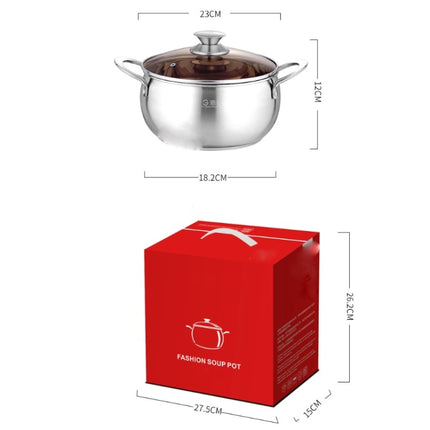 Si Gang 24CM Stainless Steel Drum-shaped Large-capacity Extra Thick Soup Pot