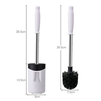 Stainless Steel Wall-mounted Home Soft Brush Toilet Brush, White, Pink, Grey - DealBuddy