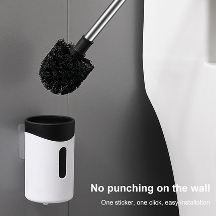 Stainless Steel Wall-mounted Home Soft Brush Toilet Brush, White, Pink, Grey - DealBuddy