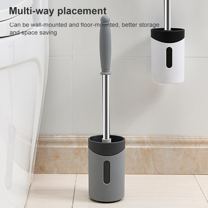 Stainless Steel Wall-mounted Home Soft Brush Toilet Brush, White, Pink, Grey - DealBuddy