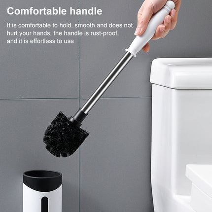 Stainless Steel Wall-mounted Home Soft Brush Toilet Brush, White, Pink, Grey - DealBuddy