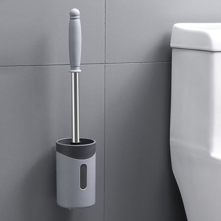 Stainless Steel Wall-mounted Home Soft Brush Toilet Brush, White, Pink, Grey - DealBuddy