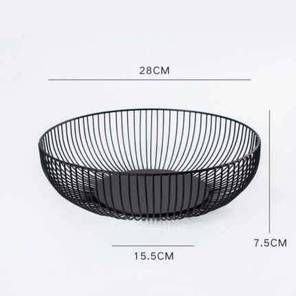 Household Living Room Fruit Basket Wrought Iron Desktop Snack Storage Basket, Snack Basket - DealBuddy