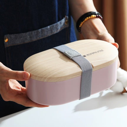 Oval Simple Lunch Box Wooden Sushi Sealed Leak-proof Lunch Box with Cutlery