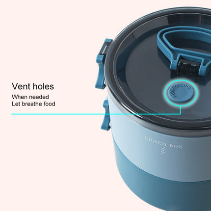 Round Portable Insulation Partitioned Lunch Box Student Office Workers Heated Microwave Oven Bento Box