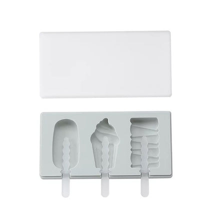 Silicone Cartoon Homemade Handmade DIY Ice Cream Popsicle Mould with Lid, Color Random Delivery, Ice Cream, Snowman Hippo Bunny
