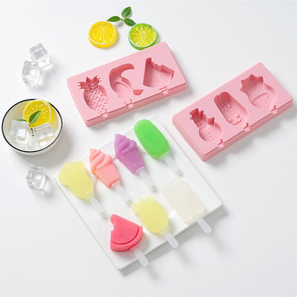 Silicone Cartoon Homemade Handmade DIY Ice Cream Popsicle Mould with Lid, Color Random Delivery, Ice Cream, Snowman Hippo Bunny