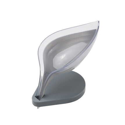 5 PCS Creative Bathroom Free Punching Sucker Transparent Leaf Drain Soap Storage Box