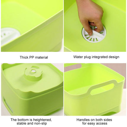2 PCS Multifunctional Mobile Sink Kitchen Plastic Vegetable Washing Basket Fruit And Vegetable Storage Drain Basket, Pink, Purple, Green, Blue, White, Dark Gray, Dark Green