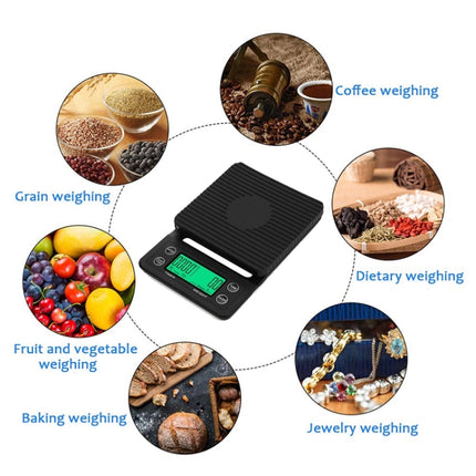 Hand Punch Coffee Scales Timing Electronic Timer Scale Kitchen Scales, 3kg/0.1g, 5kg/0.1g - DealBuddy