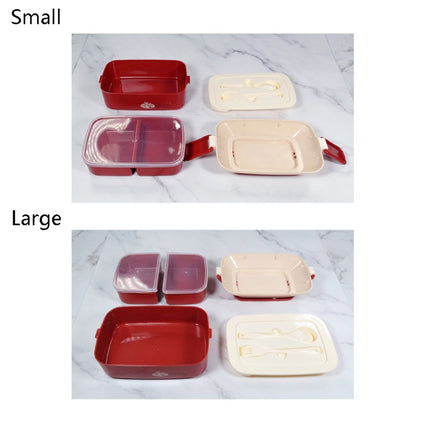 Cute Rabbit Double Layer Plastic Lunch Box Large Capacity Portable Lunch Box, Style:, Small Red, Small Yellow, Large Red, Large Green, Large Yellow - DealBuddy