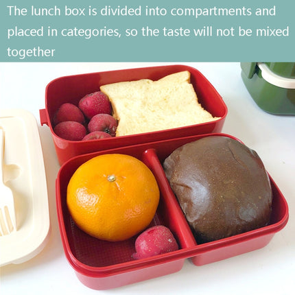 Cute Rabbit Double Layer Plastic Lunch Box Large Capacity Portable Lunch Box, Style:, Small Red, Small Yellow, Large Red, Large Green, Large Yellow - DealBuddy