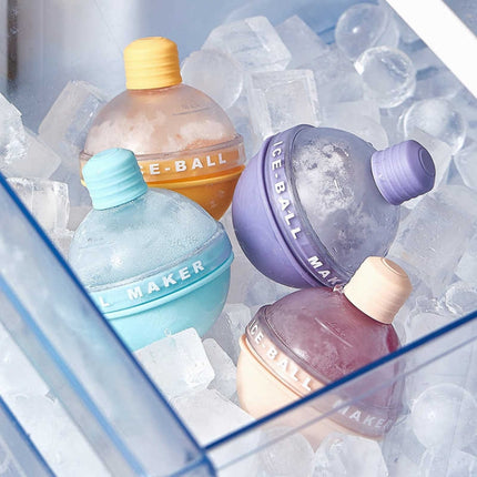 2PCS Home Whiskey Bulb Ice Ball Ice Cube Silicone Mold With Funnel, With Funnel+Sky Blue, With Funnel+Lavender Purple, With Funnel+Cherry Blossom Pink, With Funnel+Banana Yellow - DealBuddy