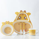 Bamboo Fiber Children Tableware Set Household Cute Cartoon Baby Food Supplement Plate Set