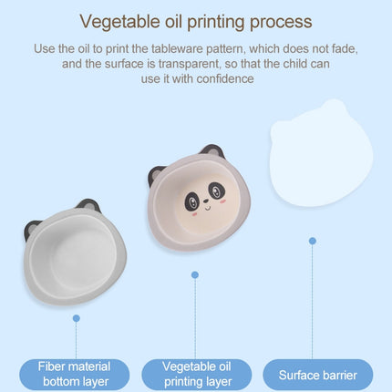 Bamboo Fiber Children Tableware Set Household Cute Cartoon Baby Food Supplement Plate Set
