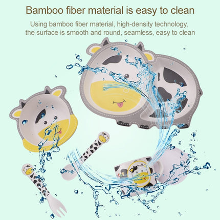 Bamboo Fiber Children Tableware Set Household Cute Cartoon Baby Food Supplement Plate Set