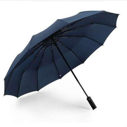 Extra Large Reinforced 12 Bone Automatic Double Folding Rain And Sunny Dual-use Umbrella Personality And Creativity - DealBuddy