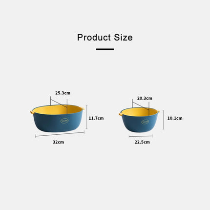 Kitchen Rice Pan Double-dish Vegetable Drain Basket Plastic Fruit Basket