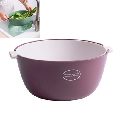 Kitchen Rice Pan Double-dish Vegetable Drain Basket Plastic Fruit Basket