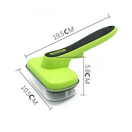 Pet Hair Removal Comb Automatic Hair Removal Brush Dog Hair Grooming Comb Cleaning Supplies, Green - DealBuddy
