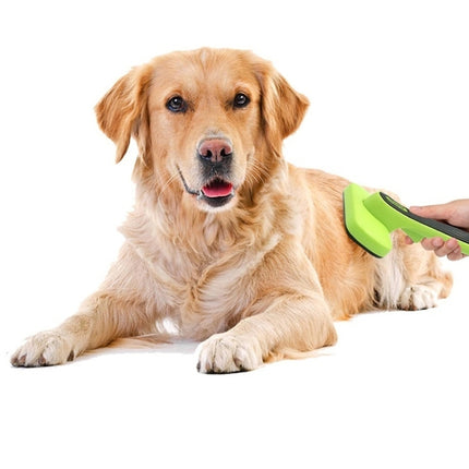 Pet Hair Removal Comb Automatic Hair Removal Brush Dog Hair Grooming Comb Cleaning Supplies, Green - DealBuddy
