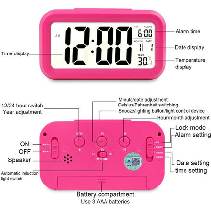 Temperature Type Lazy Snooze Alarm Mute Backlit Electronic Clock