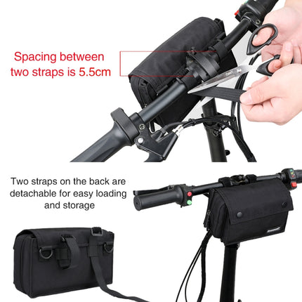 Rhinowalk X2012 Riding Multifunctional Vehicle Front Bag Bike Handlebar Bag Hand Storage Bag, Gray, Black - DealBuddy