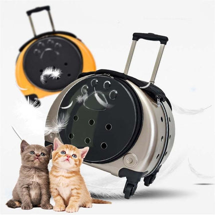 Pet Trolley Case Got Out Portable Pet Bag, Yellow, Golden, Silver, Rose Gold, Bright Yellow - DealBuddy