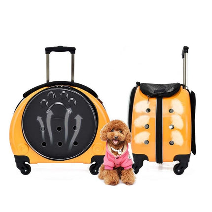 Pet Trolley Case Got Out Portable Pet Bag, Yellow, Golden, Silver, Rose Gold, Bright Yellow - DealBuddy