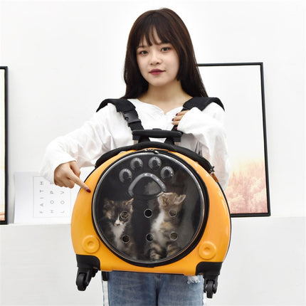 Pet Trolley Case Got Out Portable Pet Bag, Yellow, Golden, Silver, Rose Gold, Bright Yellow - DealBuddy