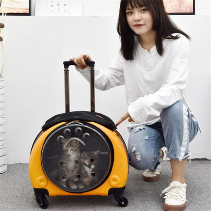 Pet Trolley Case Got Out Portable Pet Bag, Yellow, Golden, Silver, Rose Gold, Bright Yellow - DealBuddy